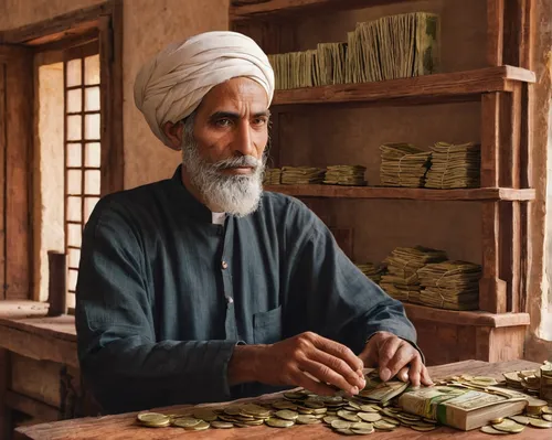 merchant,afghani,shopkeeper,khorasan wheat,vendor,herbal medicine,apothecary,afghan,besan barfi,indian almond,gold bar shop,sikh,flour production,snake charmers,zoroastrian novruz,persian poet,middle eastern monk,brick-making,seed stand,moroccan currency,Art,Classical Oil Painting,Classical Oil Painting 31