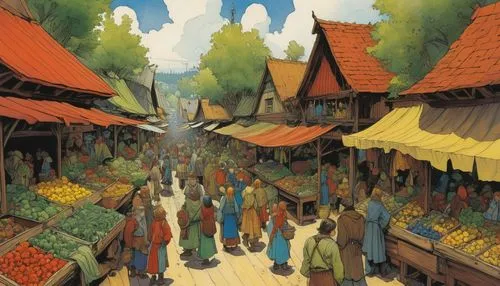 fruit market,vegetable market,greenmarket,the market,medieval market,market,farmer's market,marketplace,farmers market,large market,spice market,chomet,greenmarkets,souk,avernum,secondmarket,hippy market,townsmen,merchants,townsfolk