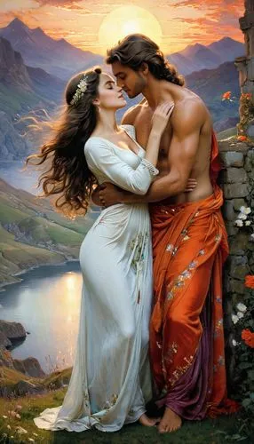 agneepath,dossi,romantic scene,bergersen,mahadev,suryavanshi,Art,Classical Oil Painting,Classical Oil Painting 13