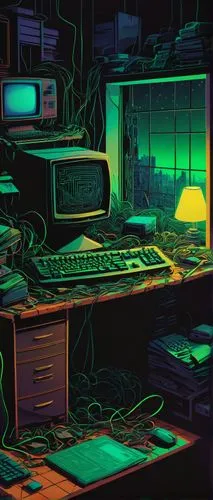 cyberpunk,computer,cyber,computer room,cyberspace,computer art,80s,retro background,computer addiction,synthesizers,electronic,turbographx-16,retro styled,trip computer,compute,laboratory,synthesizer,retro music,retro technology,c64,Illustration,Vector,Vector 14