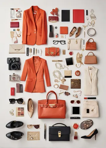 luxury accessories,business bag,women's accessories,color combinations,bright orange,orange,leather suitcase,pieces of orange,flat lay,leather goods,handbags,briefcase,birkin bag,luggage and bags,luggage set,purses,red bag,murcott orange,handbag,businesswoman,Unique,Design,Knolling