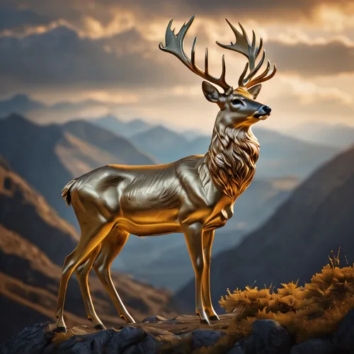 gold deer,european deer,manchurian stag,elk,deer illustration,whitetail,male deer,whitetail buck,stag,pere davids male deer,mule deer,kudu,red deer,antler velvet,deer bull,glowing antlers,deer,pere da