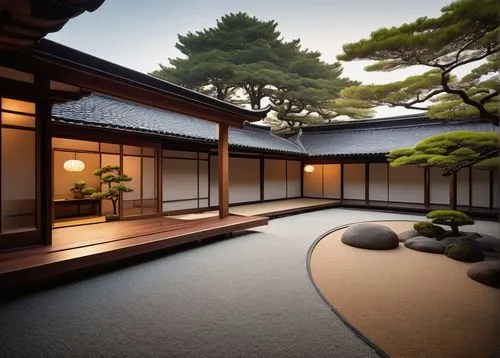 zen garden,japanese-style room,japanese zen garden,dojo,chanoyu,ryokan,asian architecture,ryokans,heian,teahouse,tatami,tea ceremony,teahouses,3d rendering,hanok,japanese garden ornament,japan garden,sketchup,japanese style,japanese art,Art,Classical Oil Painting,Classical Oil Painting 09