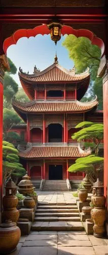 hall of supreme harmony,dojo,asian architecture,jinchuan,tianxia,sanshui,jingshan,zaozhuang,shaozhong,zui,jiangxia,xuezhong,shuozhou,sensoji,buddhist temple,xiangfei,zhaozhou,hanzhong,qingcheng,baoqing,Art,Classical Oil Painting,Classical Oil Painting 42