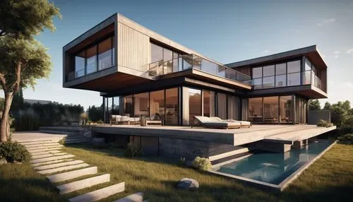 modern house,3d rendering,modern architecture,dunes house,cubic house,revit,prefab,render,cube house,luxury property,renders,snohetta,modern style,contemporary,luxury home,dreamhouse,sketchup,timber house,smart house,wooden house,Illustration,Realistic Fantasy,Realistic Fantasy 23