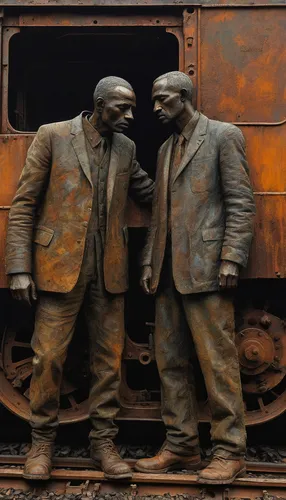 churchill and roosevelt,coaches and locomotive on rails,railway museum,model train figure,railroad engineer,rusty cars,railroads,tender locomotive,steam locomotives,the bavarian railway museum,railroad,man and boy,locomotives,beamish,model railway,railway,locomotive,bronze sculpture,the train,railroad car,Photography,General,Natural