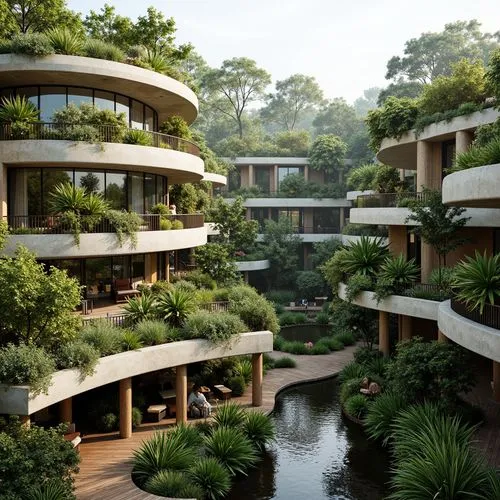 biopolis,interlace,amanresorts,wintergarden,fallingwater,futuristic architecture,barbican,landscaped,ecotopia,atriums,biopiracy,terraformed,seidler,anantara,streamwood,oberoi,terraces,topia,singapore,courtyards