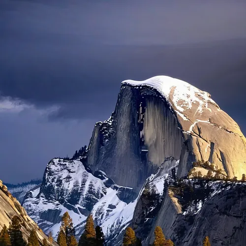 Storm clouds enshrouding Half Dome in winter.,half-dome,baffin island,half dome,mount everest,eiger mountain,mountain peak,bernese alps,giant mountains,eiger,mont blanc,torres del paine national park,