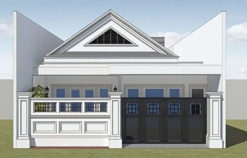 REALISTIC AMERICAN CLASSIC RESIDENCE,two story house,new england style house,sketchup,house with caryatids,victorian house,house drawing,model house,house front,large home,garden elevation,revit,pedim