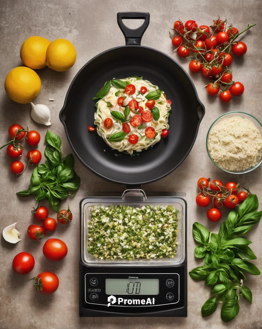 Scale a recipe and make it more flavorful.,vegetable pan,cookware and bakeware,kitchen scale,sauté pan,cast iron skillet,tabbouleh,cooking vegetables,cooktop,baba ghanoush,pizza topping raw,chopped ve