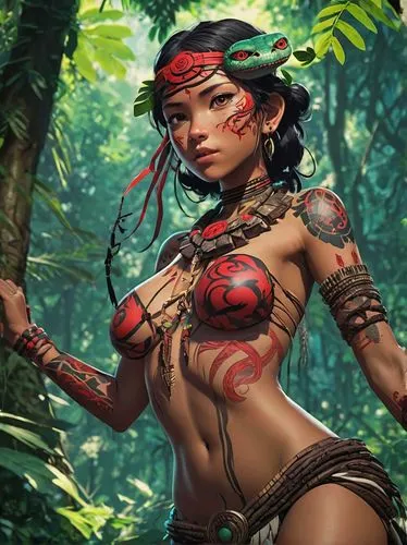 amazona,amazonian,yanomami,amazonia,amazonas,siberut,isabela,inara,neith,female warrior,polynesian girl,amazonians,amazonian oils,warrior woman,marquesan,kitana,maliana,trine,vaas,yasuni,Illustration,Realistic Fantasy,Realistic Fantasy 02