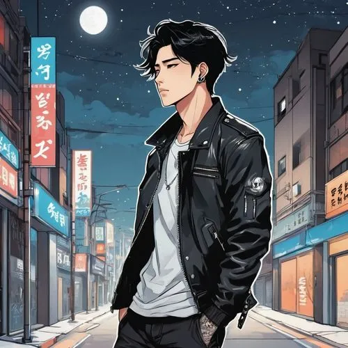 anime japanese clothing,choi kwang-do,yukio,kai,guk,busan night scene,jacket,hong,ren,anime boy,jin deui,clear night,anime cartoon,ziu,dusk background,kai bei,korean drama,birds of prey-night,tokyo city,kai yang,Illustration,Japanese style,Japanese Style 06