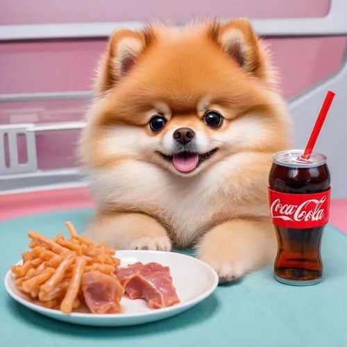 pomeranian,dog puppy while it is eating,kawaii food,chow-chow,german spitz,finnish lapphund,small animal food,kawaii foods,indian spitz,foods,kids' meal,chow chow,german spitz klein,swedish lapphund,pungsan dog,fine dining,dog food,chili dog,food,diet icon,Illustration,Japanese style,Japanese Style 01