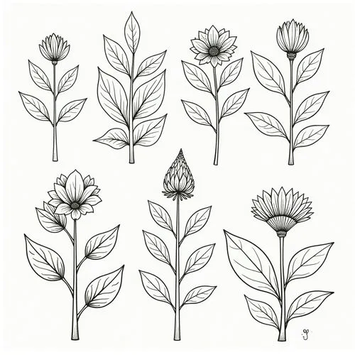 botanical line art,illustration of the flowers,trifolium medium,centaurea,cyanus cornflower,trifolium,Conceptual Art,Daily,Daily 15