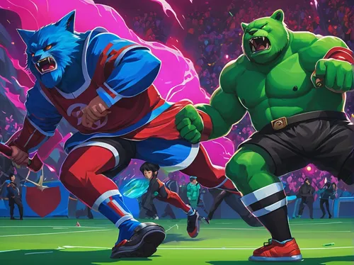 Write a dramatic League of Legends match between two Champions in Korea.,game illustration,striking combat sports,avenger hulk hero,hulk,sports game,battle,lucha libre,sparring,power hockey,my hero ac