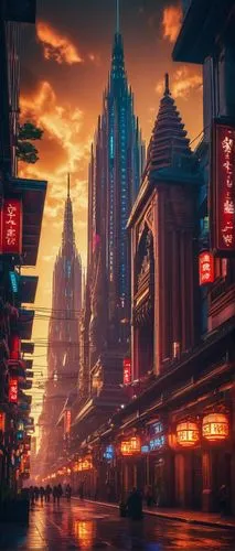 shanghai,bangkok,guangzhou,mongkok,lumpur,bkk,metropolis,kuala lumpur,kl,fantasy city,shinjuku,kuala,macau,coruscant,kowloon,cityscape,pattaya,asian architecture,chrysler building,chinatown,Conceptual Art,Sci-Fi,Sci-Fi 26