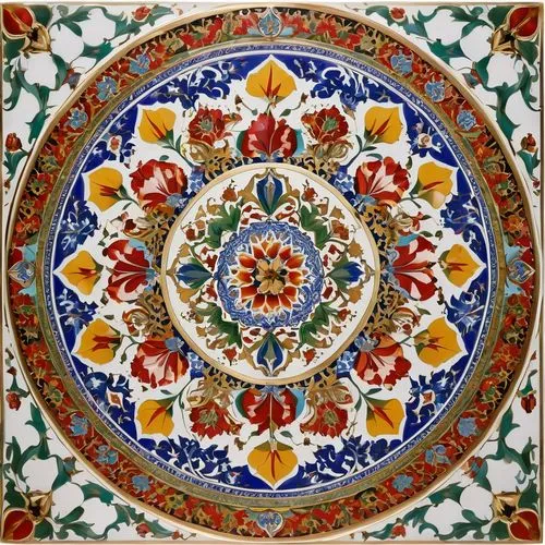 spanish tile,floral ornament,islamic pattern,circular ornament,rangoli,ceramic floor tile,mandala,moroccan pattern,ceramic tile,floral rangoli,ottoman,tile,kaleidoscope website,floor tiles,decorative plate,kaleidoscope,quatrefoil,arabesque,mandala pattern,persian architecture,Photography,General,Realistic