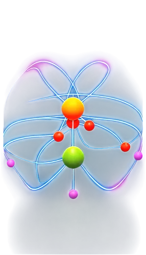 Atoms, clip art, colorful, 3D illustration, nucleus, protons, neutrons, electrons, orbitals, atomic model, simple background, bold lines, vibrant colors, educational, scientific, futuristic, high-tech