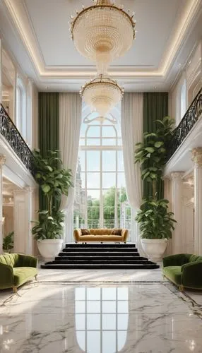 luxury home interior,hotel lobby,cochere,3d rendering,ballroom,lobby,luxury hotel,rosecliff,corinthia,marble palace,palladianism,grand hotel europe,ballrooms,neoclassical,kempinski,lanesborough,render,penthouses,foyer,poshest,Illustration,Realistic Fantasy,Realistic Fantasy 11