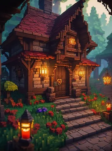 tavern,summer cottage,witch's house,little house,traditional house,cottage,small house,wooden house,wine tavern,sylvania,country cottage,alpine village,ancient house,fairy village,forest house,small cabin,log cabin,house in the forest,aurora village,the cabin in the mountains,Unique,Pixel,Pixel 04