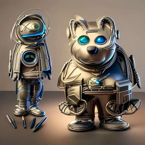 scrap sculpture,plug-in figures,cinema 4d,3d figure,3d model,metal toys,robotics,3d render,robots,anthropomorphized animals,guardians of the galaxy,3d teddy,robotic,electron,bolt-004,rocket raccoon,soyuz,cybernetics,sci fiction illustration,robot in space