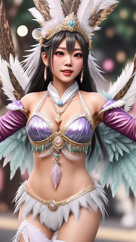 diaochan,qidra,kinnara,longmei,surana,daiyu,amriki,sumeria,mabinogi,kuanyin,morrigan,amazona,asian costume,garuda,female warrior,soulcalibur,dawnstar,feather headdress,tera,amihan