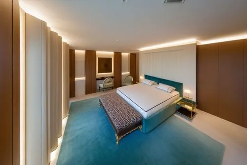 Italian luxus bedroom with closet for him and her behind the bed, two windows in the middle,guestrooms,sleeping room,modern room,hotel hall,stateroom,luxury hotel,interior modern design,andaz,contempo