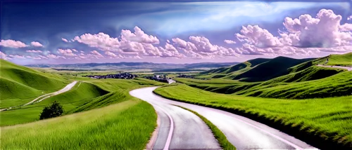 rolling hills,virtual landscape,mountain road,winding road,landscape background,winding roads,mountain highway,cartoon video game background,hills,futuristic landscape,roads,world digital painting,3d background,road,3d car wallpaper,carretera,mountainous landscape,landscape,high landscape,purple landscape,Conceptual Art,Sci-Fi,Sci-Fi 09