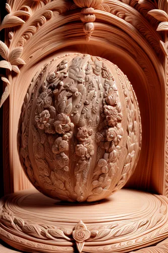 wooden ball,colomba di pasqua,rum ball,celeriac,mooncake,panettone,timballo,carved wood,coconut shell,mimolette cheese,spherical image,wrinkled potatoes,walnut bread,coconut ball,walnut,custard-apple,the court sandalwood carved,chokladboll,moon cake,tartufo