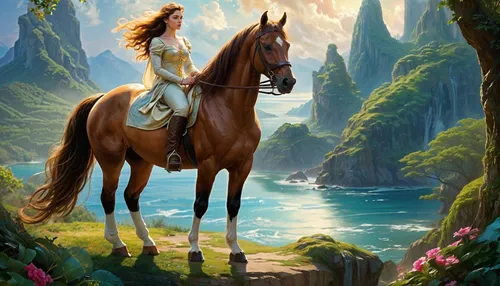 epona,fantasy picture,horseback,horsewoman,eilonwy,arabian horse