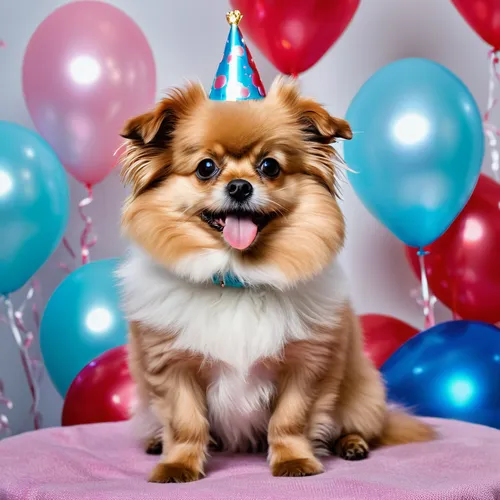 second birthday,first birthday,1st birthday,2nd birthday,happy birthday banner,birthday banner background,happy birthday balloons,birthday balloon,cheerful dog,birthday greeting,party animal,tibetan spaniel,birthday party,pekingese,birthday background,children's birthday,one year old,party hat,japanese chin,pomeranian,Photography,General,Realistic