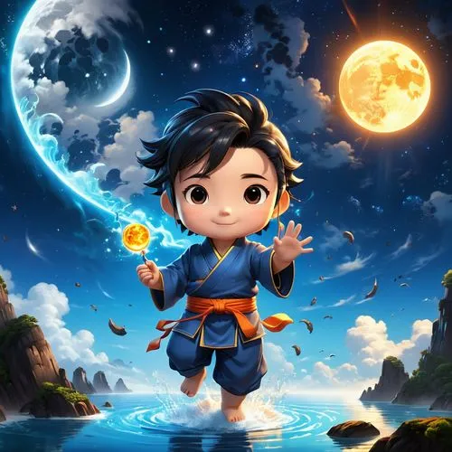 mid-autumn festival,rongfeng,jinwei,guangzhao,dalixia,yuhuan,hanbei,xiaojian,game illustration,zhifu,vamana,dazhao,wulin,wuchang,chuseok,son goku,huajun,wuji,shizhong,xufeng,Unique,3D,3D Character