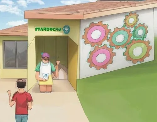 kindergarten,preschool,food storage,teaching children to recycle,spirograph,pharmacy,vaccination center,laundry shop,cog,school design,pet shop,montessori,eco-construction,springform pan,supermarket,greenbox,soap shop,laundromat,children's operation theatre,convenience store