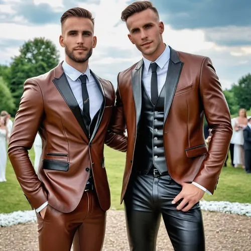 wedding suit,men's suit,suit trousers,men's wear,men clothes,suits,grooms,suit of spades,brown fabric,menswear,wedding couple,bridegroom,gay couple,leather,boys fashion,man's fashion,gay men,silver wedding,formal wear,partnerlook,Photography,General,Realistic