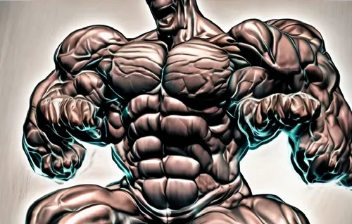 The illustration of a strong man from an illustrated book  but distorted...,liefeld,muscle man,body building,pec,muscular system,muscularly