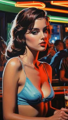 nighthawks,barmaid,gangloff,cigarette girl,bartender,brubaker,Conceptual Art,Fantasy,Fantasy 04