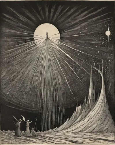 flammarion,eckel,mezzotints,star illustration,heliograph,astronomer,schuitema,bleckner,astronomy,kittelsen,perseids,night scene,astronomers,feininger,donwood,schuiten,stoeckel,naumkin,astronomical,skywatchers,Illustration,Black and White,Black and White 23