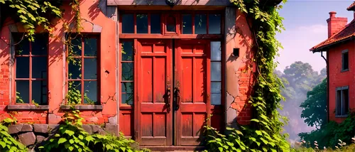 wooden houses,wooden windows,wooden door,trakai,doorways,old houses,townhouses,houses clipart,doors,alsace,row of windows,old door,doorposts,garden door,old windows,old house,wooden house,townscapes,iron door,house painting,Illustration,Japanese style,Japanese Style 03