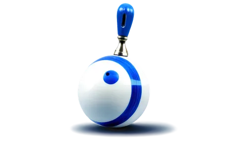 Bowling ball, 8-bit pixel art style, bright colors, glossy surface, detailed texture, metal hooks, finger holes, vibrant blue and white swirls, dynamic composition, low-angle shot, dramatic lighting, 