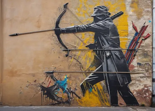 scythe,toulouse,robin hood,berlin-kreuzberg,urban street art,man with umbrella,streetart,street art,chasseur,urban art,graffiti art,krakow,grafitti,fiddler,fitzroy,street artists,graffiti,street artist,archery,basel,Conceptual Art,Graffiti Art,Graffiti Art 03