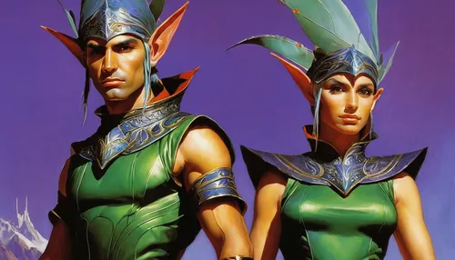 elves,guards of the canyon,elves flight,heroic fantasy,male elf,aesulapian staff,vilgalys and moncalvo,druids,merfolk,hanging elves,scandia gnomes,fantasy art,avatars,pharaohs,husband and wife,violet head elf,couple,man and wife,bird couple,elf,Conceptual Art,Fantasy,Fantasy 04