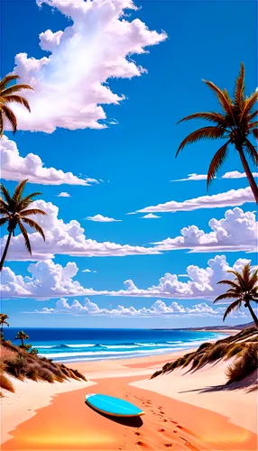 beach landscape,beach scenery,dream beach,tropical beach,summer background,beach background,tropical sea,barotropic,south seas,sand coast,vacansoleil,cartoon video game background,bahama,ocean background,paradise beach,beachfronts,haulover,landscape background,dune sea,ocean,Illustration,Realistic Fantasy,Realistic Fantasy 39