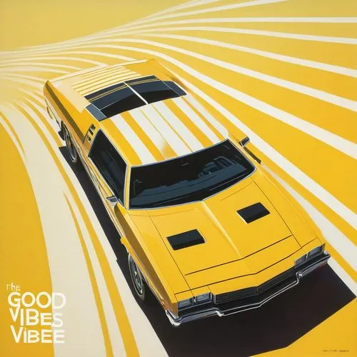 good vibes word art,vette,yellow car,gt,wavevector,groove 33025,Conceptual Art,Sci-Fi,Sci-Fi 23