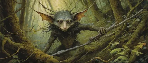 forest animal,forest man,hag,wood elf,krampus,faun,dryad,goblin,fae,faerie,forest dragon,faery,druids,treeing feist,pagan,druid grove,elven forest,temperowanie,druid,goatflower,Illustration,Realistic Fantasy,Realistic Fantasy 14