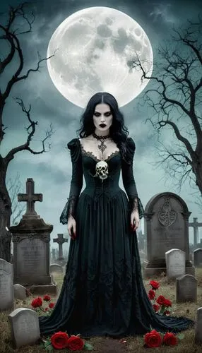 gothic woman,graveside,samhain,goth woman,mourners,dark gothic mood,Art,Artistic Painting,Artistic Painting 42