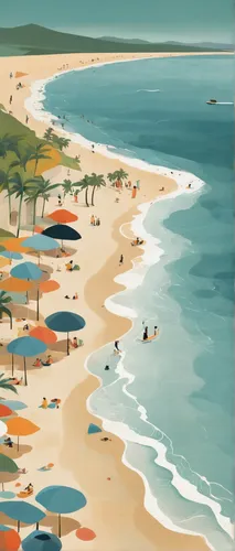 summer beach umbrellas,beach landscape,maroubra,sand coast,golden sands,beach scenery,beach huts,dream beach,umbrella beach,seaside resort,beaches,mona vale,seaside country,carbis bay,beach chairs,beautiful beaches,sandy beach,beach goers,seaside,coastal landscape,Illustration,Vector,Vector 08