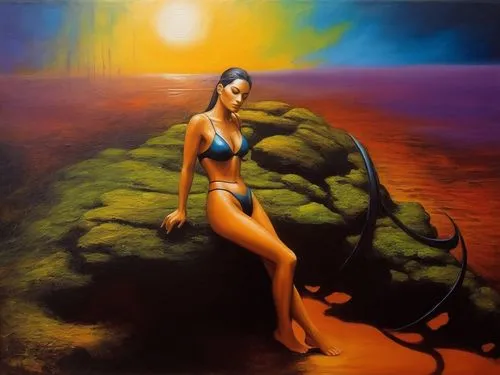 fischl,frazetta,amphitrite,paschke,girl on the dune,nereids,inanna,tretchikoff,sirene,fantasy art,ladyland,naiad,nereide,christakis,ariadne,nereid,mythologie,lacombe,salacia,melusine,Illustration,Realistic Fantasy,Realistic Fantasy 32