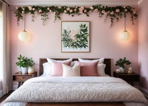 flower wall en,bedroom,headboards,headboard,pink roses,guest room,peony frame,nursery decoration,peony pink,bedrooms,wall decoration,wall decor,redecorate,pink floral background,soft pink,ornate room,bedchamber,decor,pink peony,decors,Illustration,Abstract Fantasy,Abstract Fantasy 14