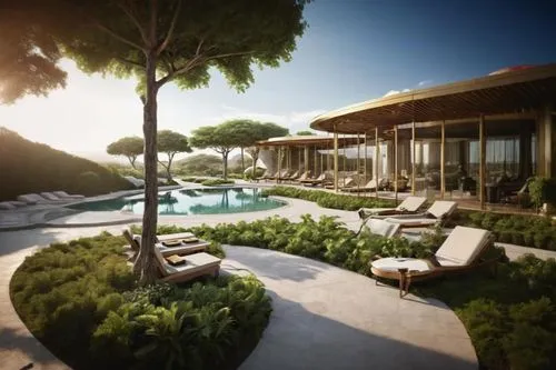 landscape design sydney,pool house,landscape designers sydney,dunes house,holiday villa,3d rendering,tropical house,eco hotel,luxury property,render,garden design sydney,hacienda,uluwatu,resort,outdoor pool,luxury home,cabana,roof landscape,bendemeer estates,terraces