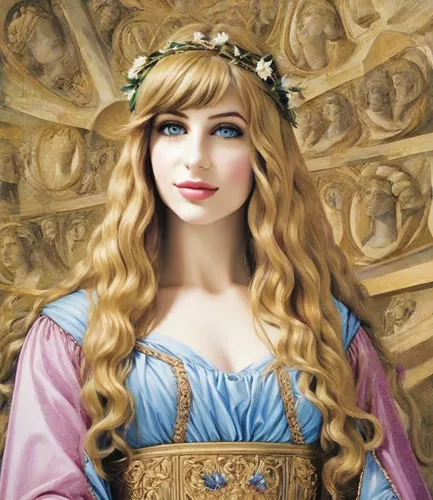 rapunzel,princess anna,jessamine,fantasy portrait,miss circassian,fairy tale character,celtic queen,princess sofia,oil painting on canvas,cepora judith,elsa,emile vernon,celtic woman,portrait of christi,the prophet mary,portrait of a girl,female doll,mystical portrait of a girl,fairy tale icons,fantasy art